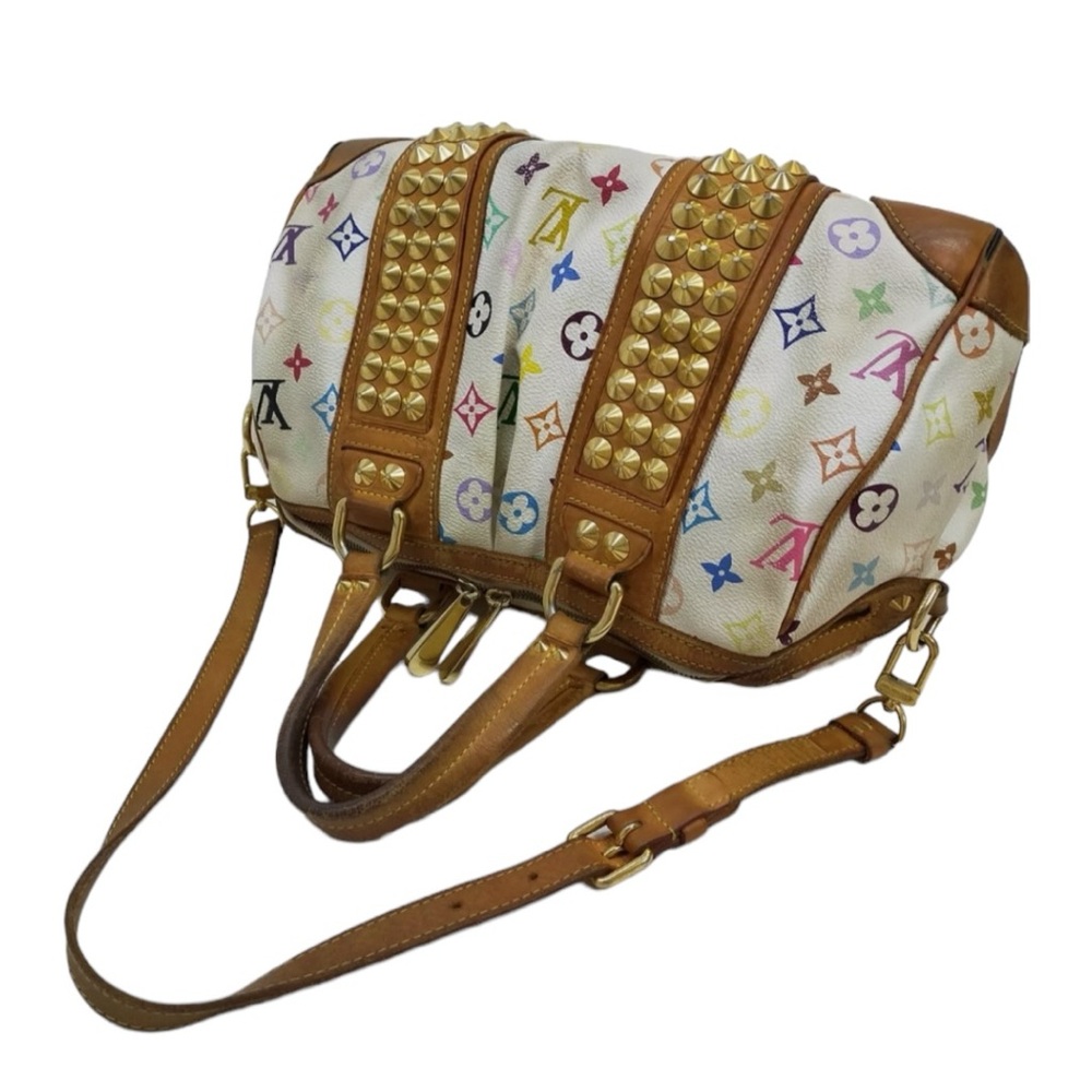 LOUIS VUITTON Monogram Multi Color Courtney MM Hand Bag White - Picture 4 of 9